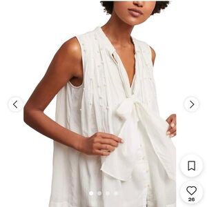 Anthropologie White Sleeveless Blouse